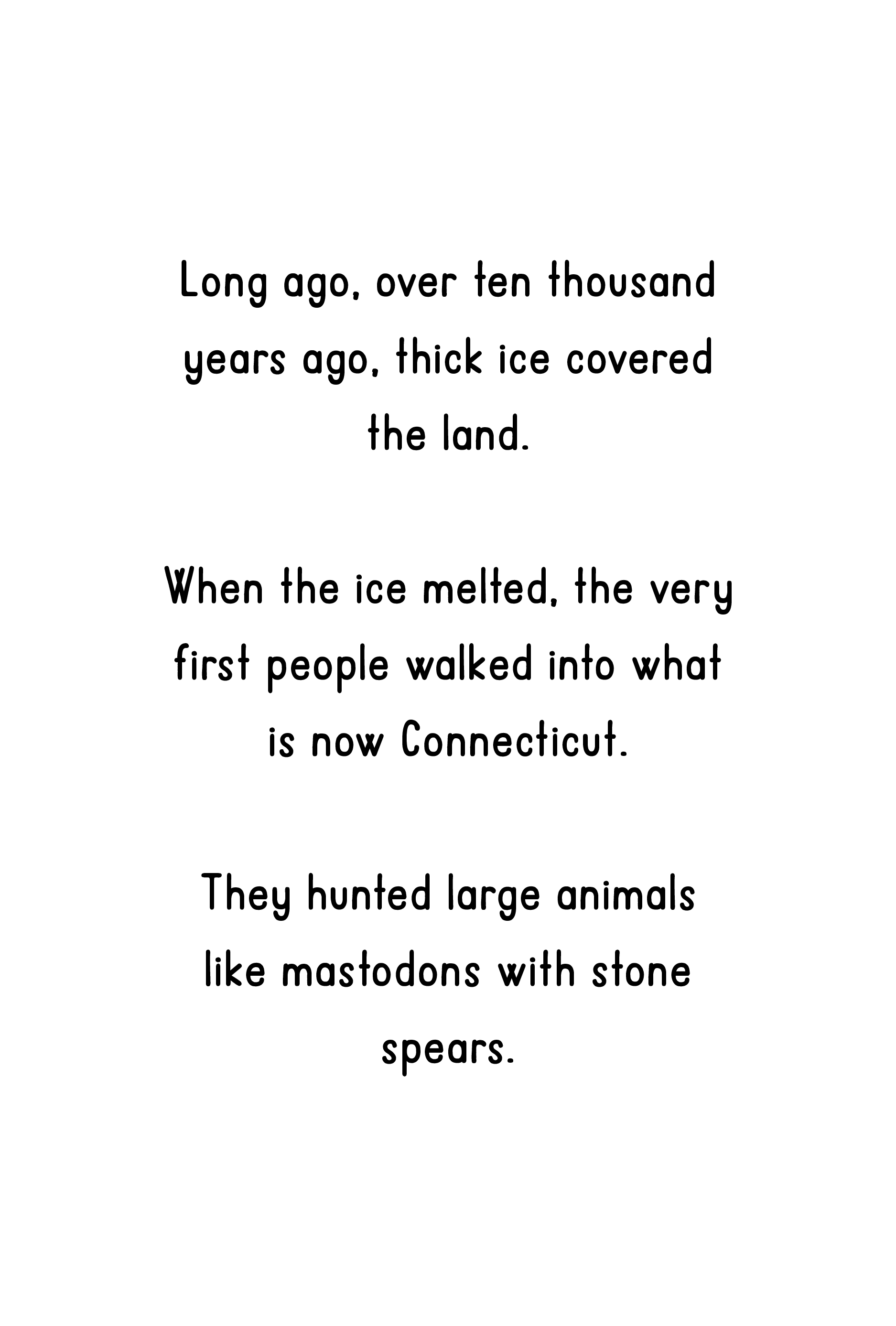 Original text page for the opening episode from The Story of Connecticut